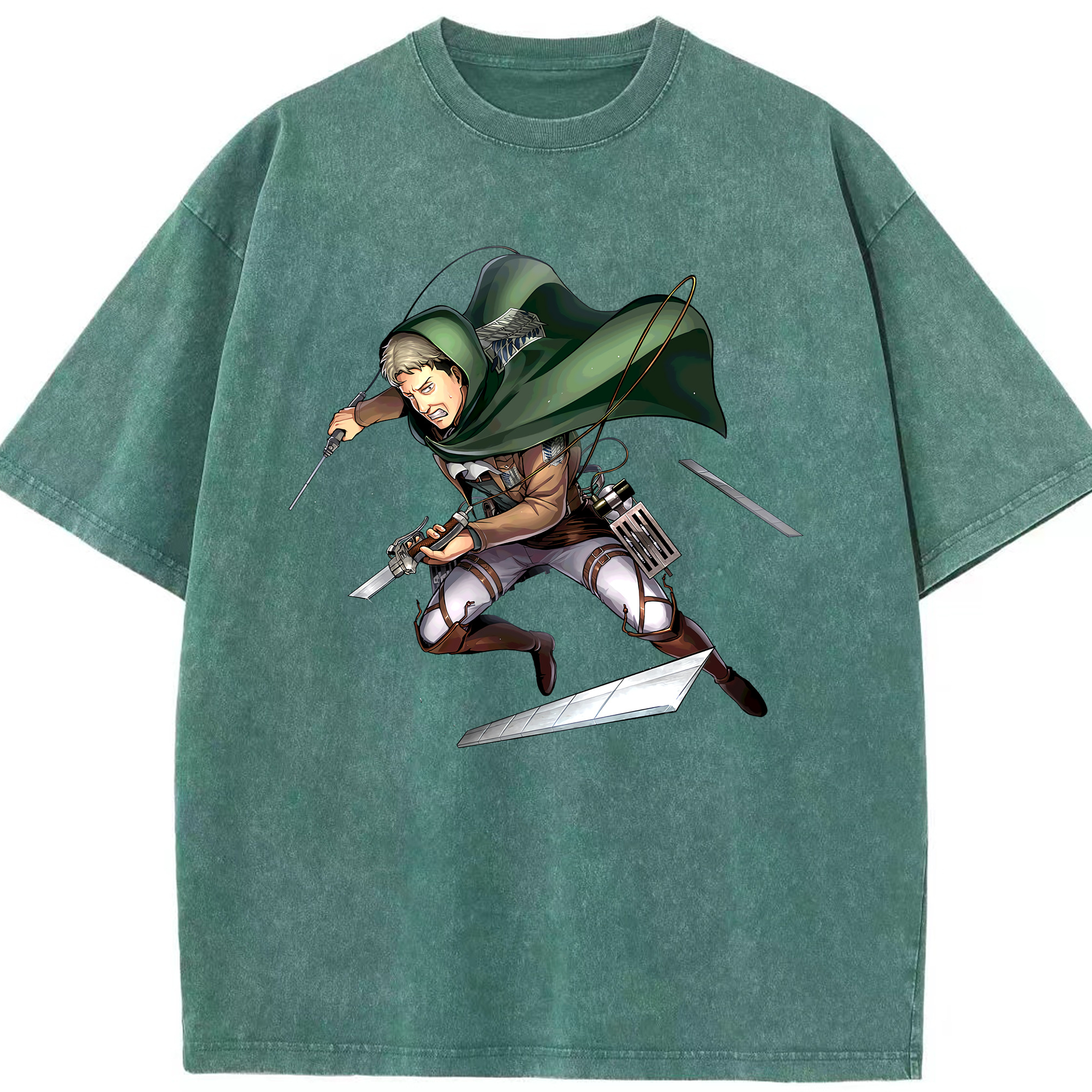（画像用） 進撃の巨人 Attack on Titan 綿100% ヴィンテージ風 半袖Tシャツ（フロントプリント）